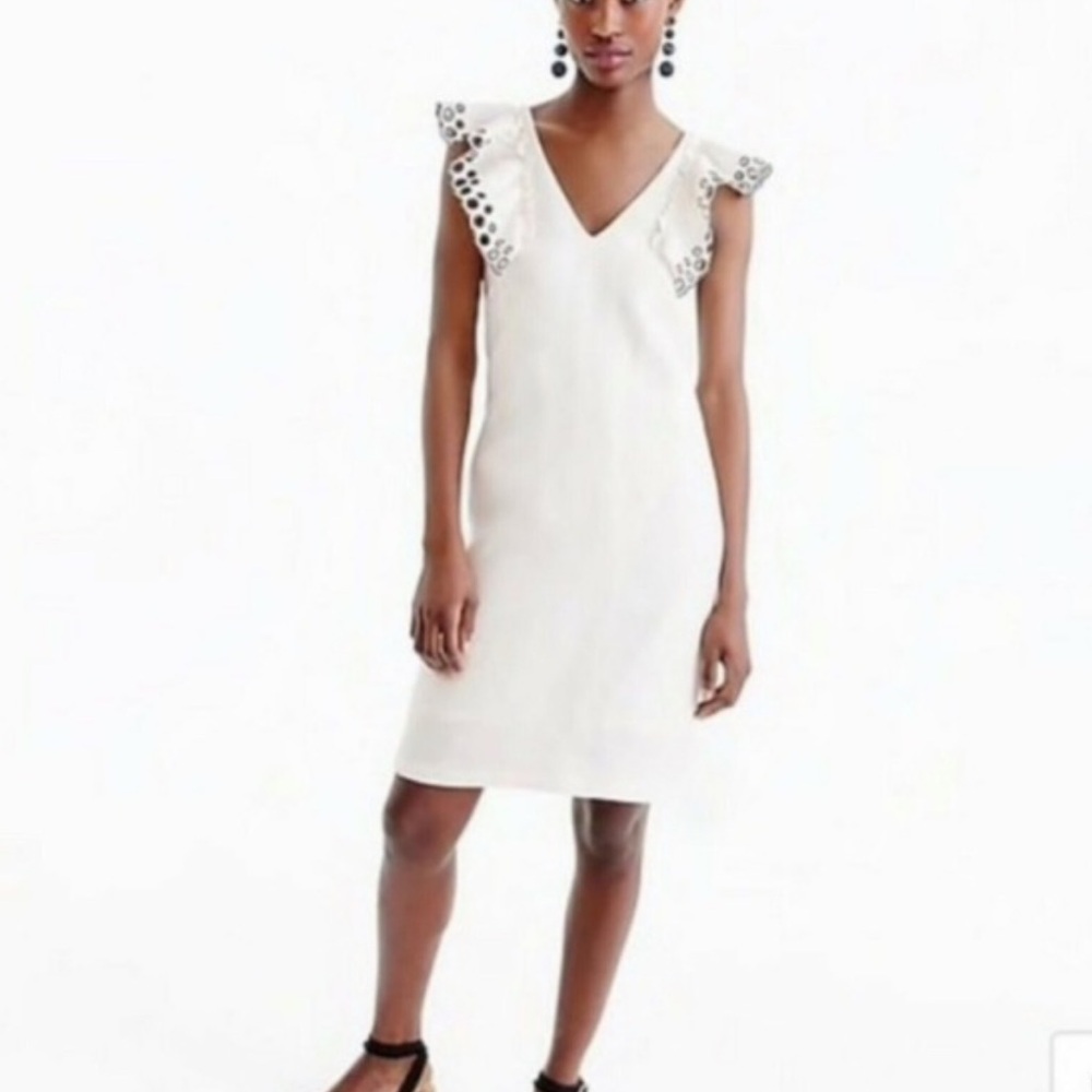 J. Crew COLLECTION 4 tall ruffle-shoulder sheath